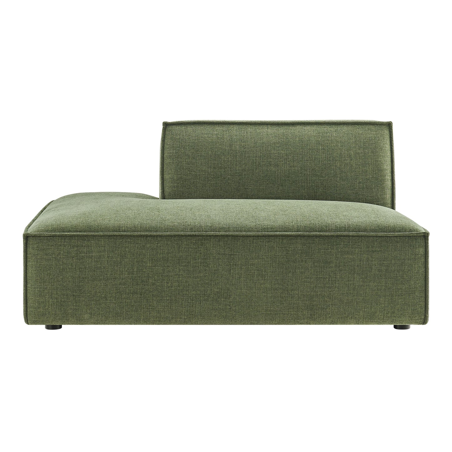 Atlas Performance Fabric Upholstered Left-Facing Armless Modular Chaise in Foliage