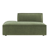 Atlas Performance Fabric Upholstered Left-Facing Armless Modular Chaise in Foliage