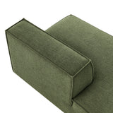 Atlas Performance Fabric Upholstered Left-Facing Armless Modular Chaise in Foliage
