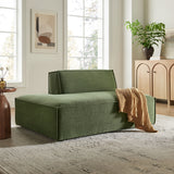 Atlas Performance Fabric Upholstered Left-Facing Armless Modular Chaise in Foliage