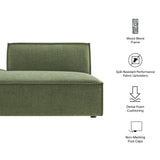 Atlas Performance Fabric Upholstered Left-Facing Armless Modular Chaise in Foliage