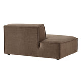Atlas Performance Fabric Upholstered Left-Facing Armless Modular Chaise in Mocha