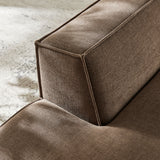 Atlas Performance Fabric Upholstered Left-Facing Armless Modular Chaise in Mocha