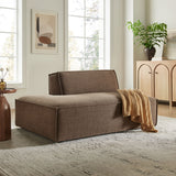 Atlas Performance Fabric Upholstered Left-Facing Armless Modular Chaise in Mocha