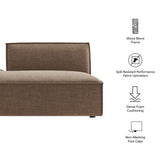 Atlas Performance Fabric Upholstered Left-Facing Armless Modular Chaise in Mocha
