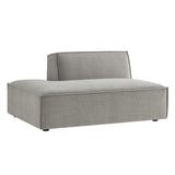 Atlas Performance Fabric Upholstered Left-Facing Armless Modular Chaise in Pewter