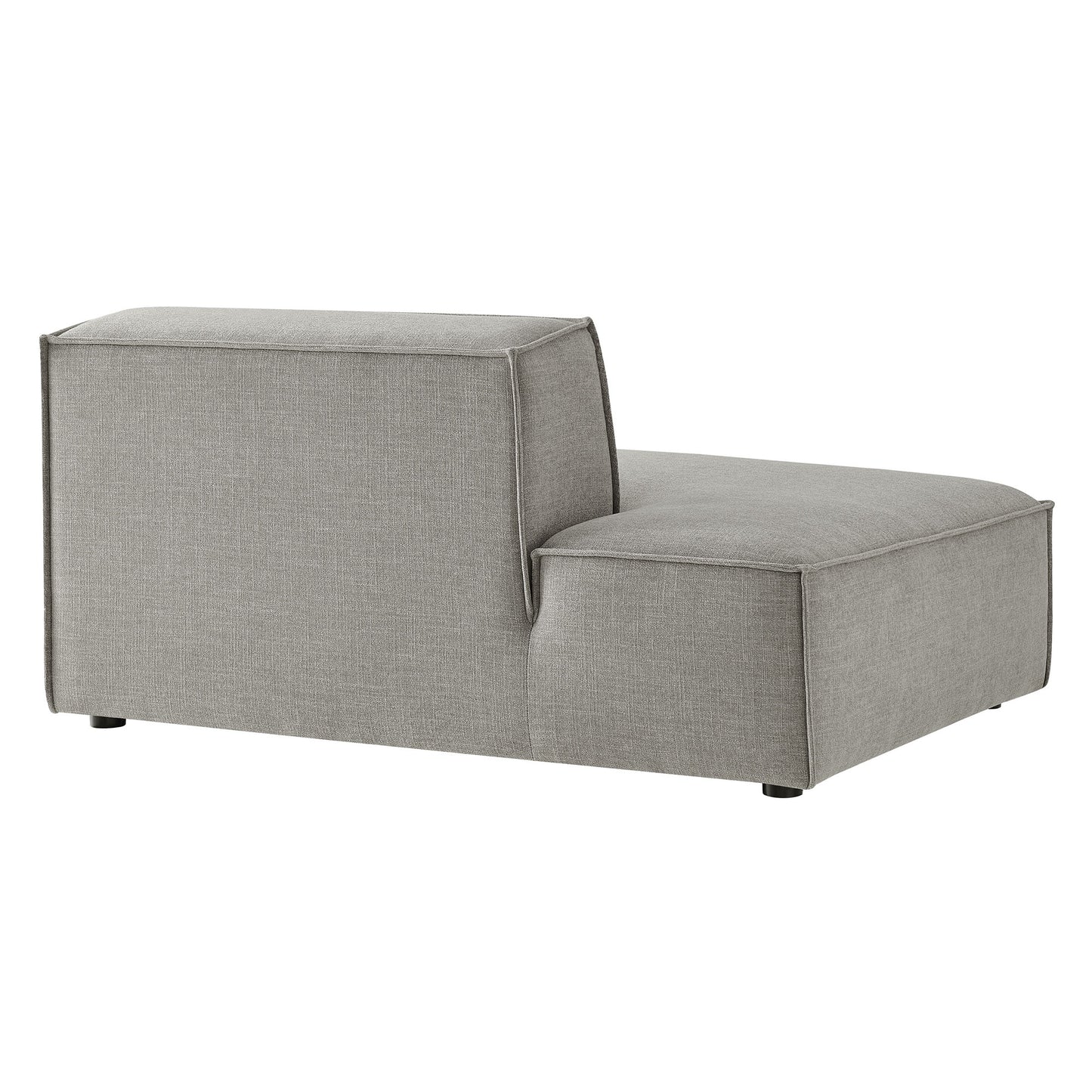 Atlas Performance Fabric Upholstered Left-Facing Armless Modular Chaise in Pewter