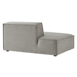 Atlas Performance Fabric Upholstered Left-Facing Armless Modular Chaise in Pewter