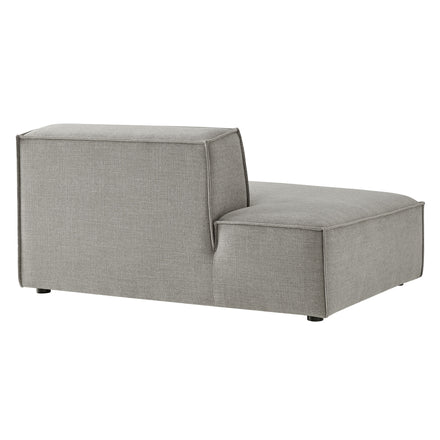 Restore Performance Fabric Upholstered Left-Facing Armless Modular Chaise in Pewter