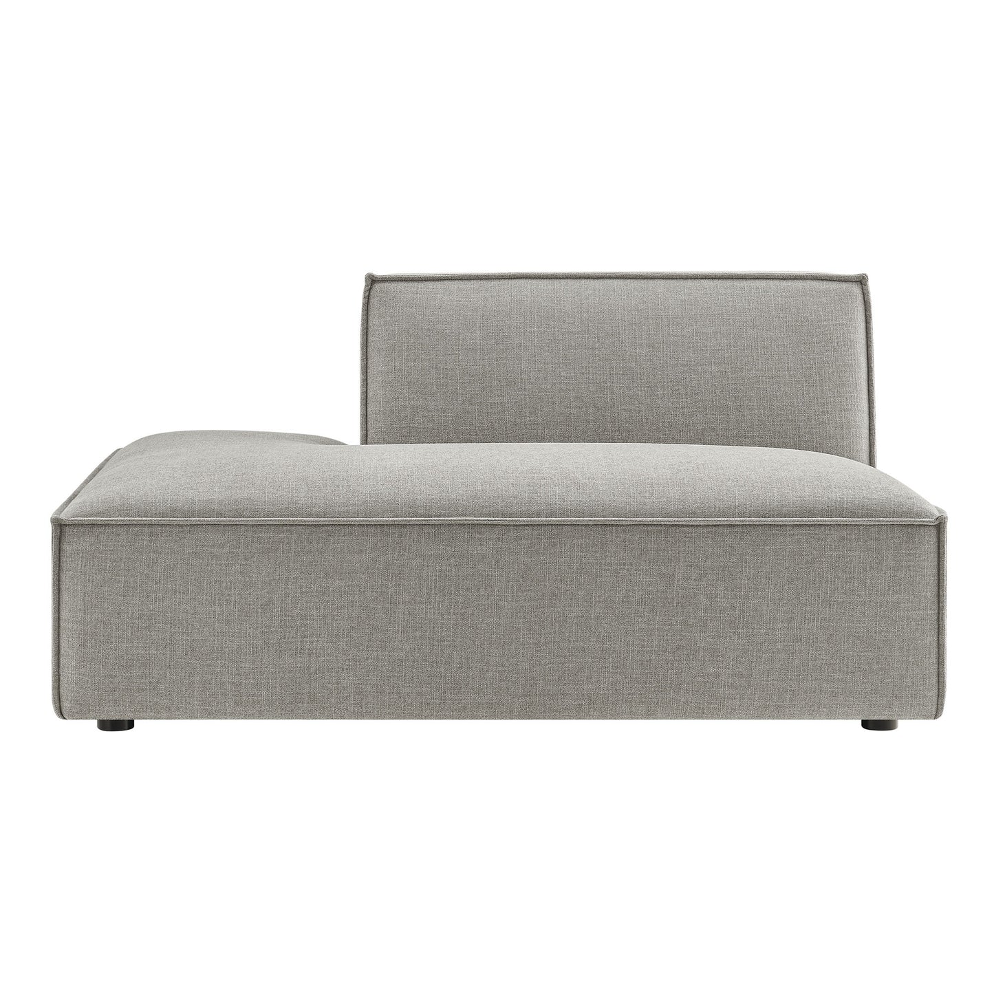 Atlas Performance Fabric Upholstered Left-Facing Armless Modular Chaise in Pewter
