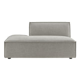 Atlas Performance Fabric Upholstered Left-Facing Armless Modular Chaise in Pewter