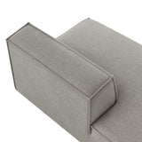 Atlas Performance Fabric Upholstered Left-Facing Armless Modular Chaise in Pewter