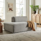 Atlas Performance Fabric Upholstered Left-Facing Armless Modular Chaise in Pewter