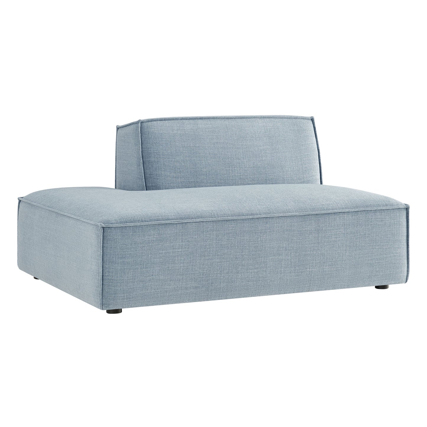 Atlas Performance Fabric Upholstered Left-Facing Armless Modular Chaise in Sky