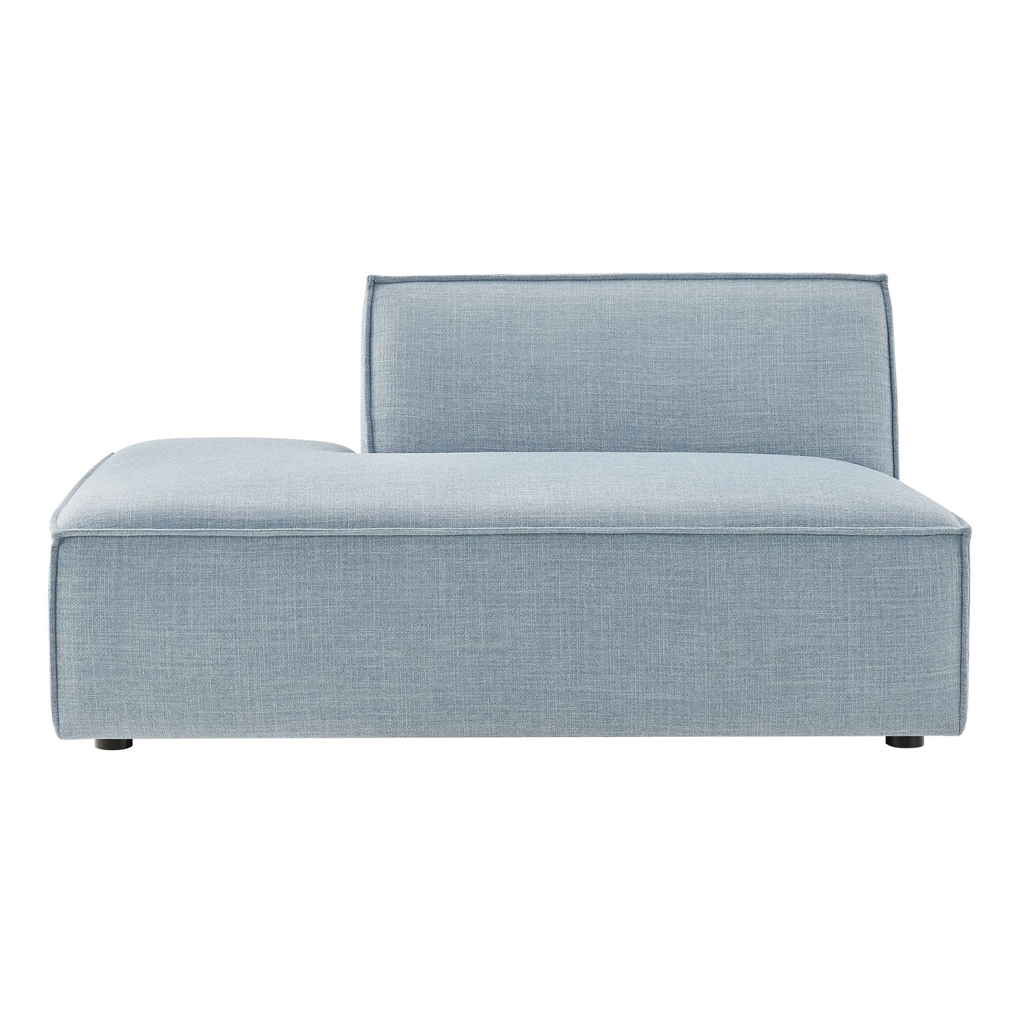 Atlas Performance Fabric Upholstered Left-Facing Armless Modular Chaise in Sky