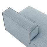 Atlas Performance Fabric Upholstered Left-Facing Armless Modular Chaise in Sky