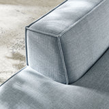 Atlas Performance Fabric Upholstered Left-Facing Armless Modular Chaise in Sky