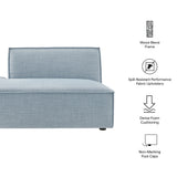 Atlas Performance Fabric Upholstered Left-Facing Armless Modular Chaise in Sky