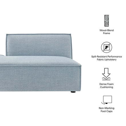 Restore Performance Fabric Upholstered Left-Facing Armless Modular Chaise in Sky