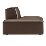 Atlas Vegan Leather Left-Facing Armless Modular Chaise in Espresso