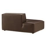 Atlas Vegan Leather Left-Facing Armless Modular Chaise in Espresso