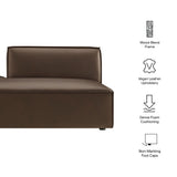 Atlas Vegan Leather Left-Facing Armless Modular Chaise in Espresso