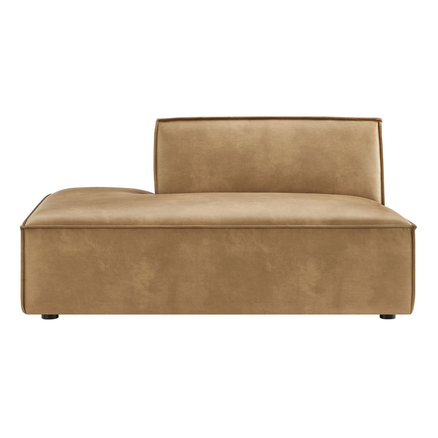 Atlas Vegan Leather Left-Facing Armless Modular Chaise in Toast