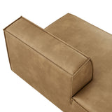 Atlas Vegan Leather Left-Facing Armless Modular Chaise in Toast