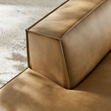 Atlas Vegan Leather Left-Facing Armless Modular Chaise in Toast