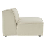 Atlas Performance Fabric Upholstered Right-Facing Armless Modular Chaise in Ecru