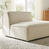 Atlas Performance Fabric Upholstered Right-Facing Armless Modular Chaise in Ecru