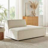 Atlas Performance Fabric Upholstered Right-Facing Armless Modular Chaise in Ecru