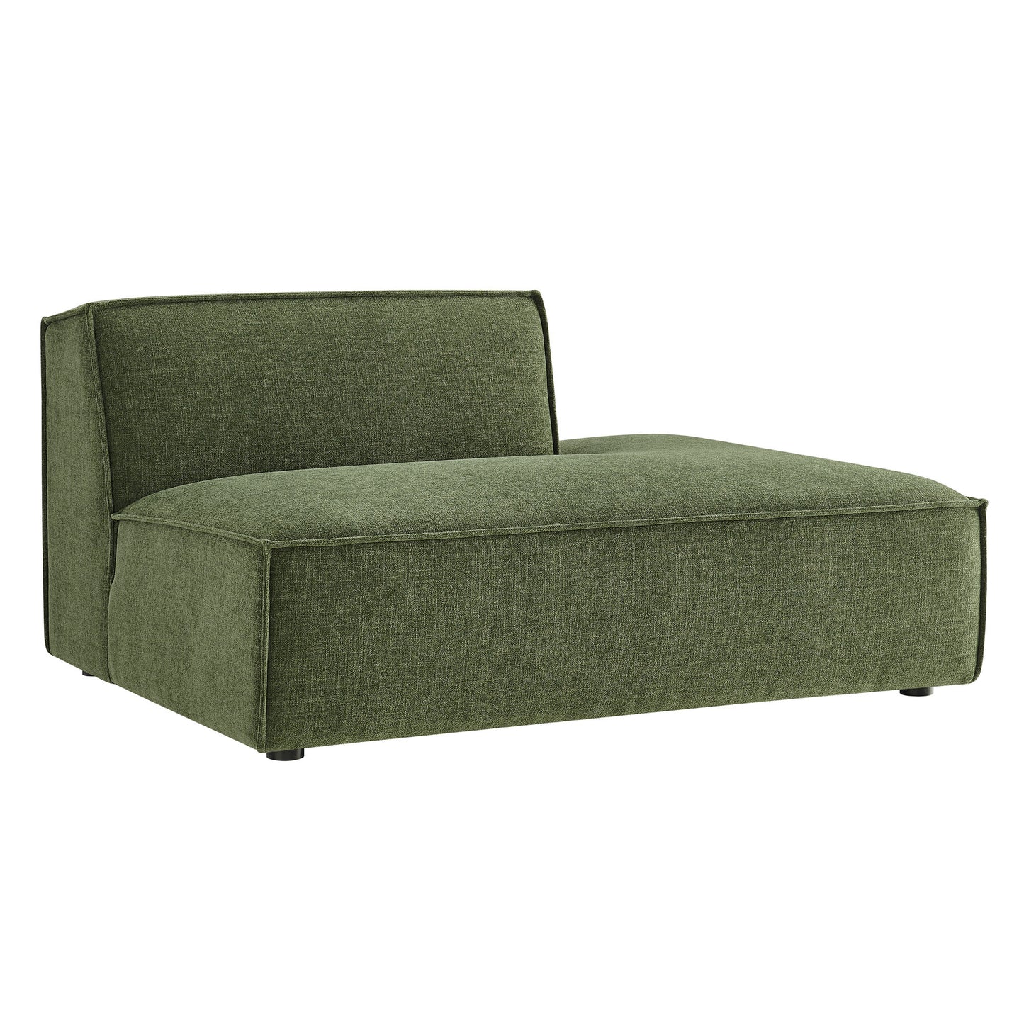 Atlas Performance Fabric Upholstered Right-Facing Armless Modular Chaise in Foliage