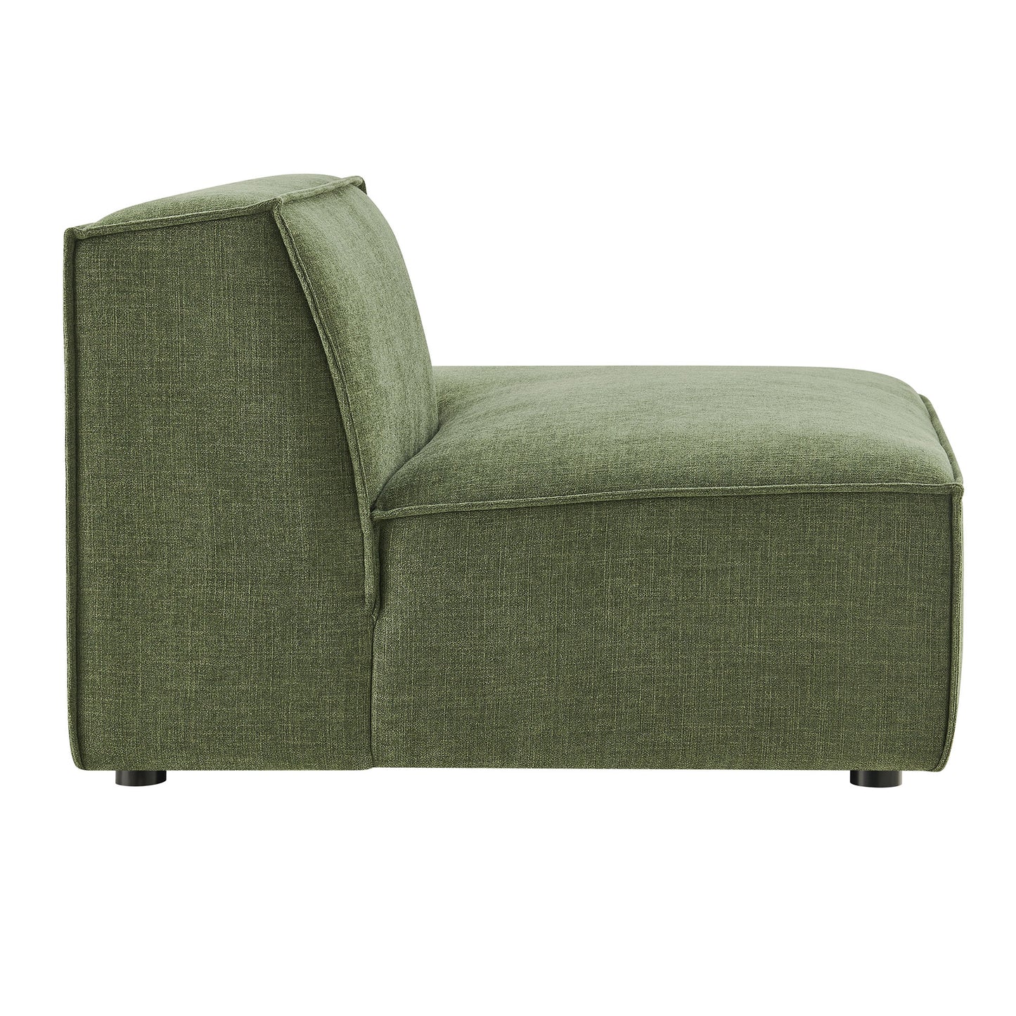 Atlas Performance Fabric Upholstered Right-Facing Armless Modular Chaise in Foliage