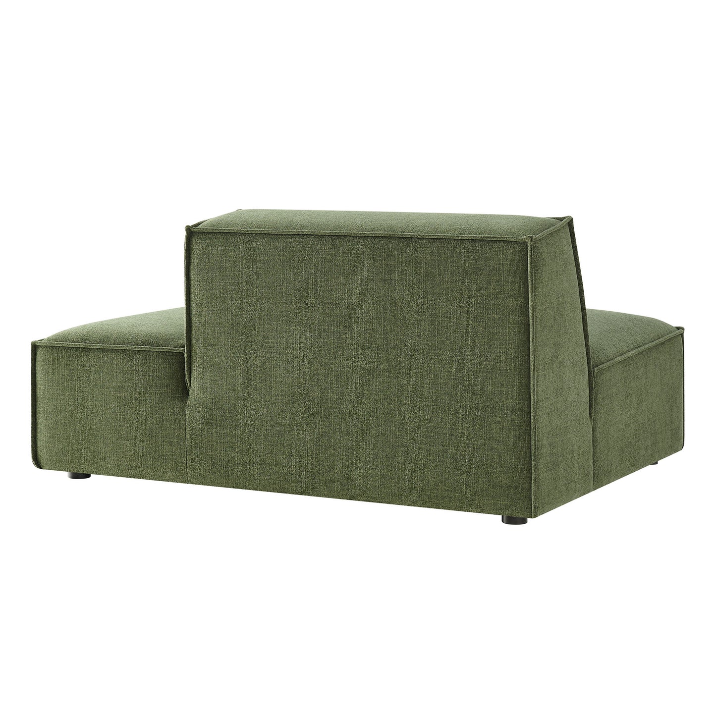 Atlas Performance Fabric Upholstered Right-Facing Armless Modular Chaise in Foliage