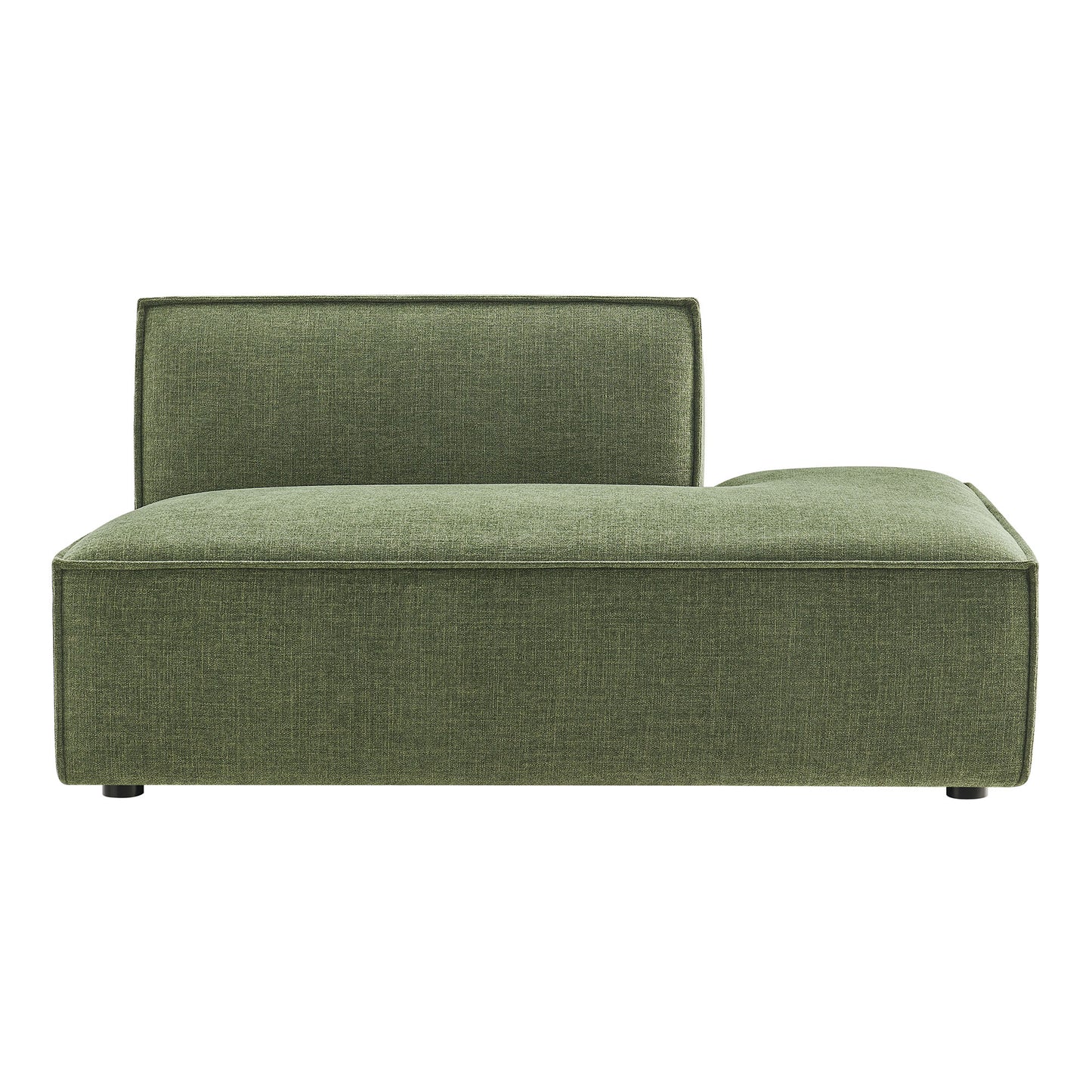 Atlas Performance Fabric Upholstered Right-Facing Armless Modular Chaise in Foliage