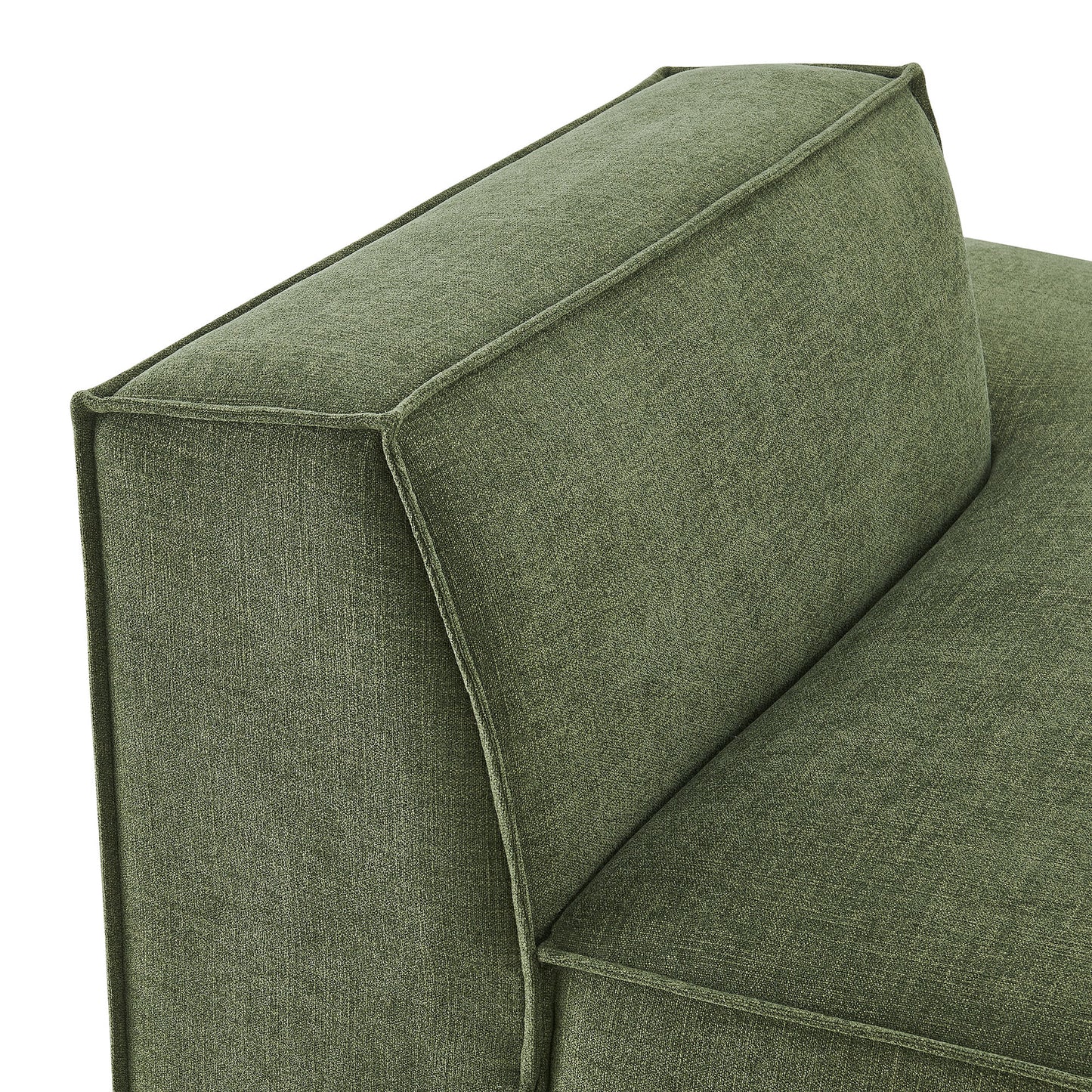 Atlas Performance Fabric Upholstered Right-Facing Armless Modular Chaise in Foliage