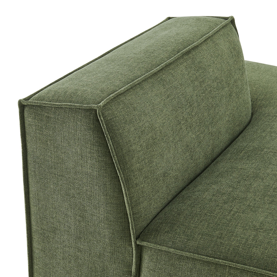 Atlas Performance Fabric Upholstered Right-Facing Armless Modular Chaise in Foliage