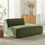 Atlas Performance Fabric Upholstered Right-Facing Armless Modular Chaise in Foliage