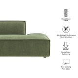 Atlas Performance Fabric Upholstered Right-Facing Armless Modular Chaise in Foliage