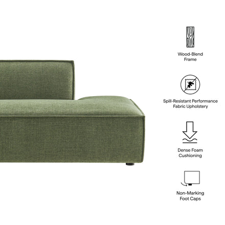 Restore Performance Fabric Upholstered Right-Facing Armless Modular Chaise in Foliage