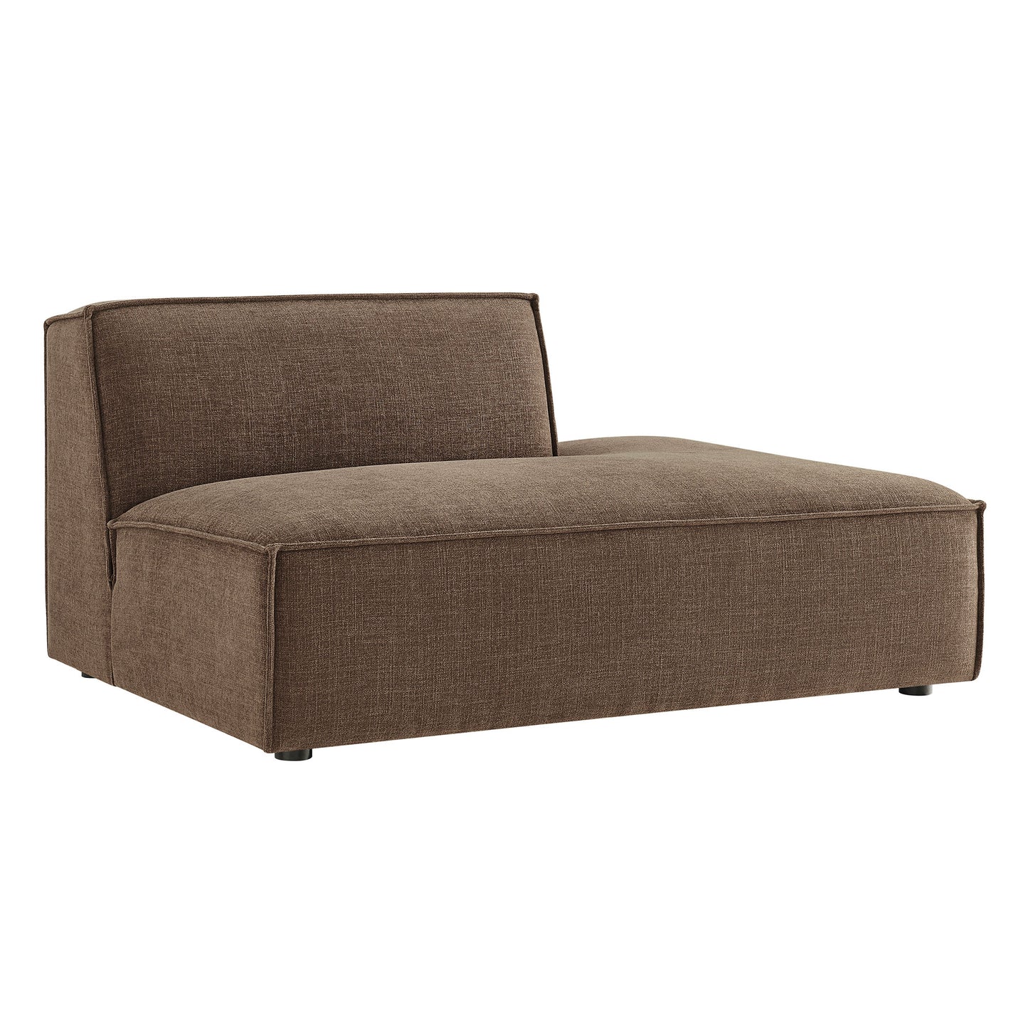 Atlas Performance Fabric Upholstered Right-Facing Armless Modular Chaise in Mocha