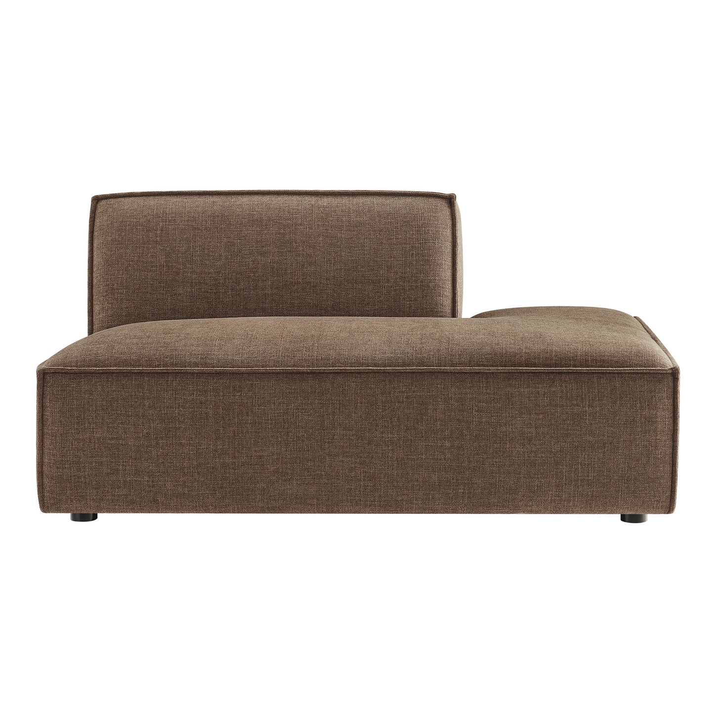 Atlas Performance Fabric Upholstered Right-Facing Armless Modular Chaise in Mocha