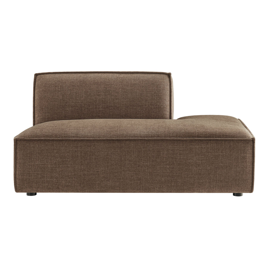 Atlas Performance Fabric Upholstered Right-Facing Armless Modular Chaise in Mocha