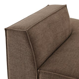 Atlas Performance Fabric Upholstered Right-Facing Armless Modular Chaise in Mocha