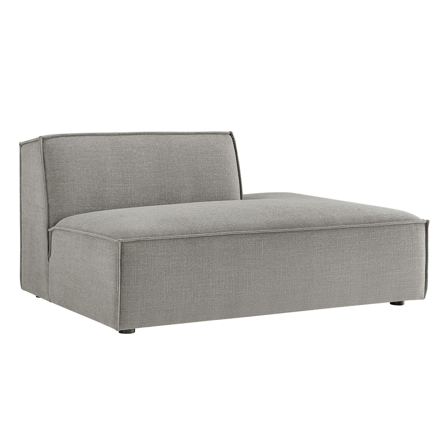Atlas Performance Fabric Upholstered Right-Facing Armless Modular Chaise in Pewter