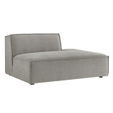 Atlas Performance Fabric Upholstered Right-Facing Armless Modular Chaise in Pewter