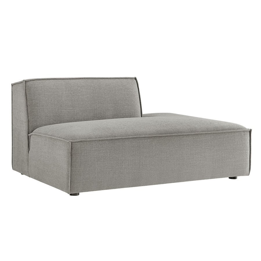Atlas Performance Fabric Upholstered Right-Facing Armless Modular Chaise in Pewter
