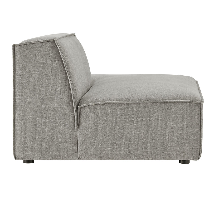Atlas Performance Fabric Upholstered Right-Facing Armless Modular Chaise in Pewter