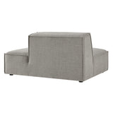 Atlas Performance Fabric Upholstered Right-Facing Armless Modular Chaise in Pewter